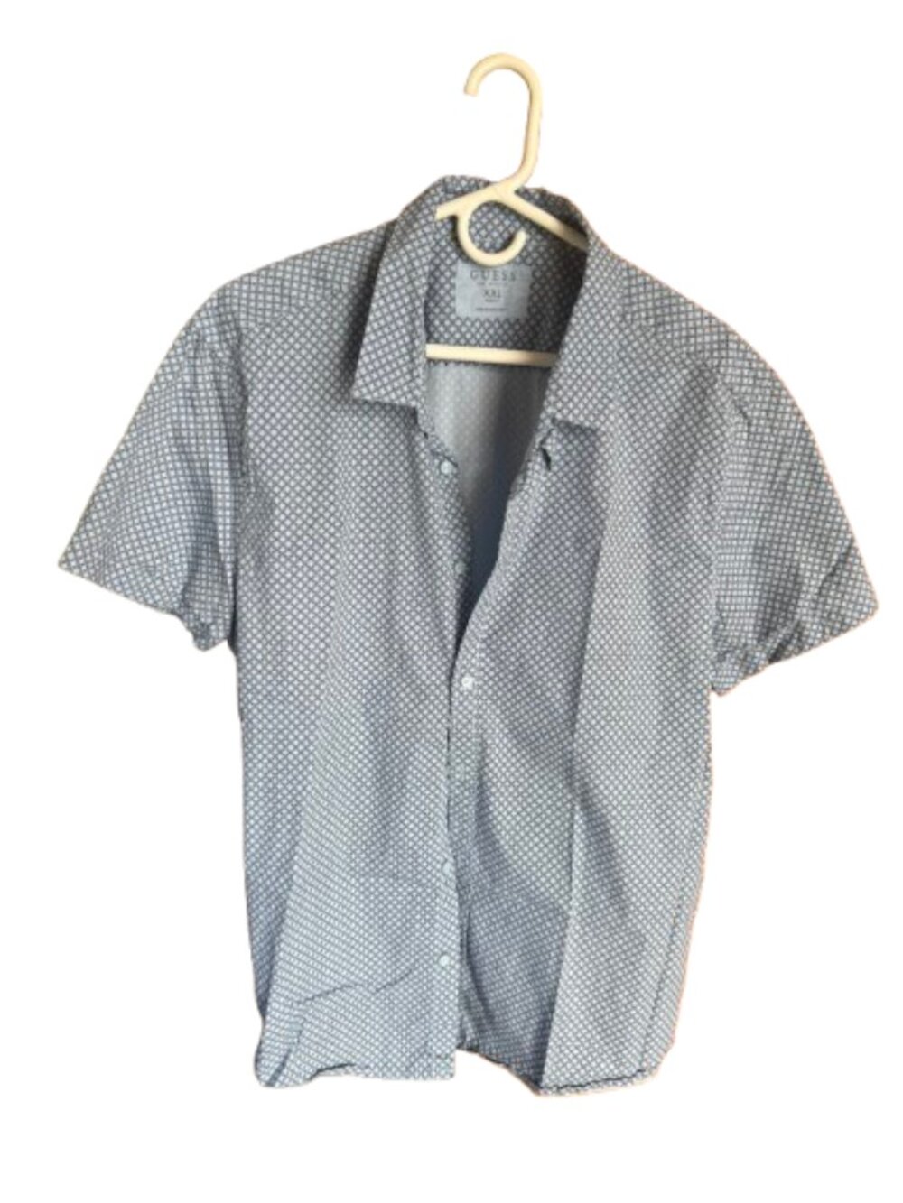 (M4) Men's Guess short-sleeve shirt, blue XXL- slim fit